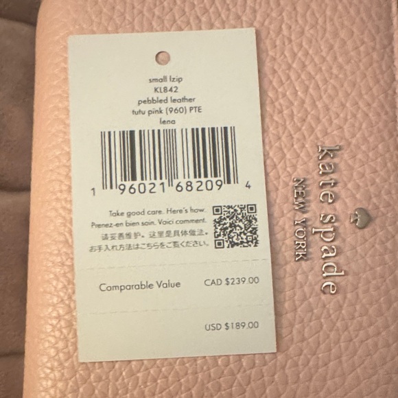 NWT Kate Spade Blush Textured Wallet - Picture 3 of 3